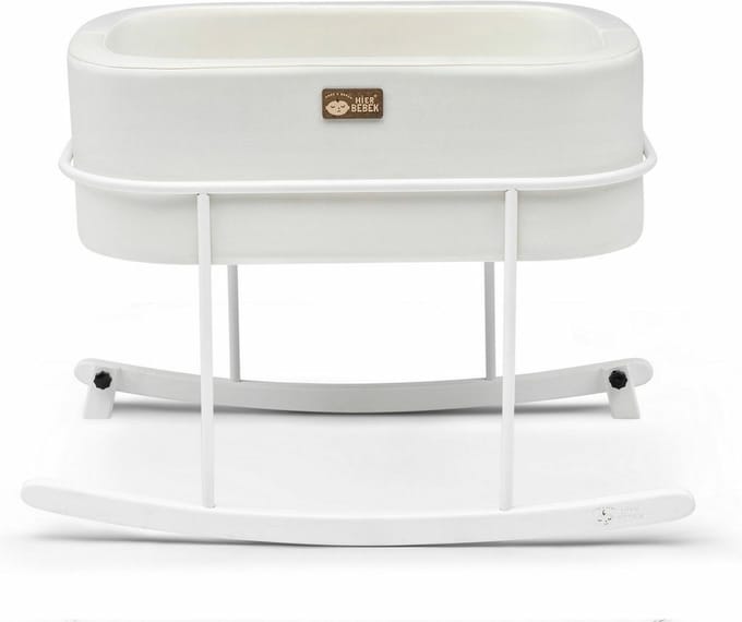 Asir Wieg - Wit - 90 x 70 x 58 cm - Inclusief matras