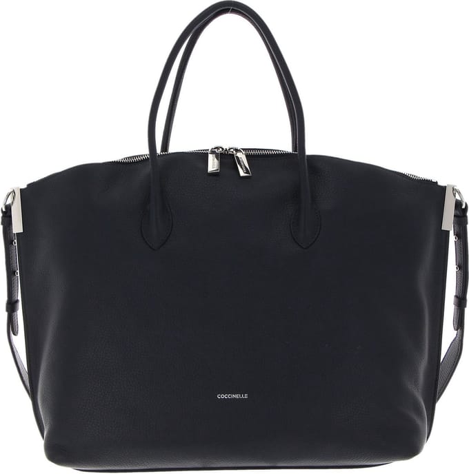 COCCINELLE Leren Shopper Schoudertas Estelle Handbag Midnight Blue Donkerblauw
