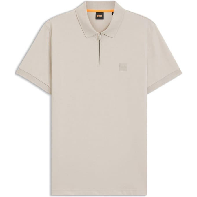 Boss Heren Regular Poloshirt met Korte Mouwen (Grijs)