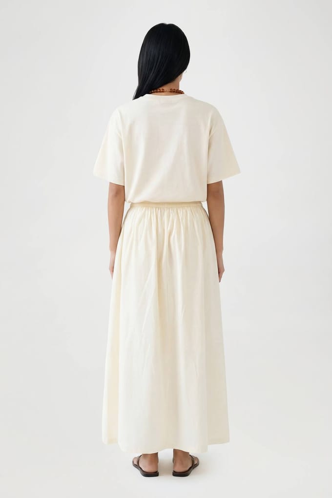 boohoo Dames Katoenen Popeline Maxi Rok | Citroen | Maat: 40