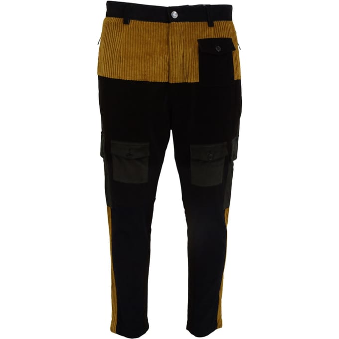 Korduroy Cargo Broeken Patchwork Stijl