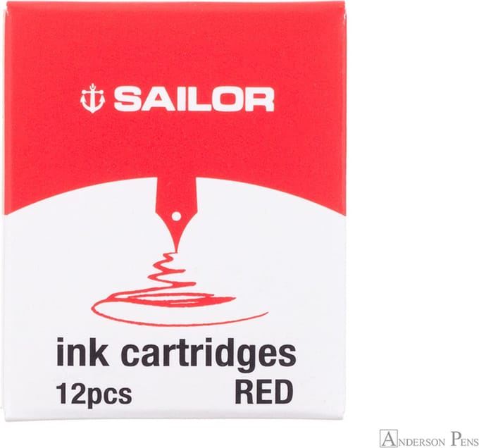 Sailor Jentle Vulpen Inktpatronen Rood 12 Stuks