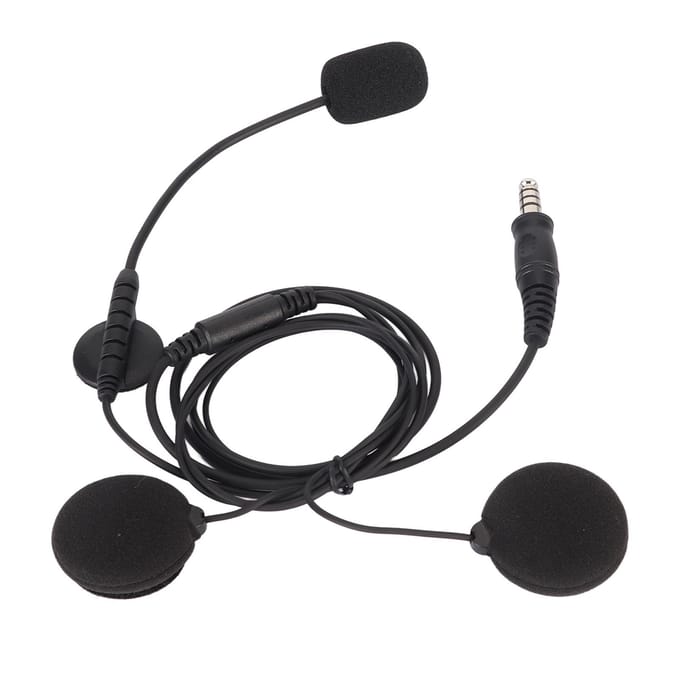 Motorhelm Integraal Oortje Microfoon 7.1mm Plug Portofoon Walkie Talkie Motorfiets Headset black