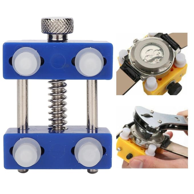 Support d'ouverture de boîtier de montre Outil de réparation Horloger Kit de remplacement Ouvreur (Bleu) yellow