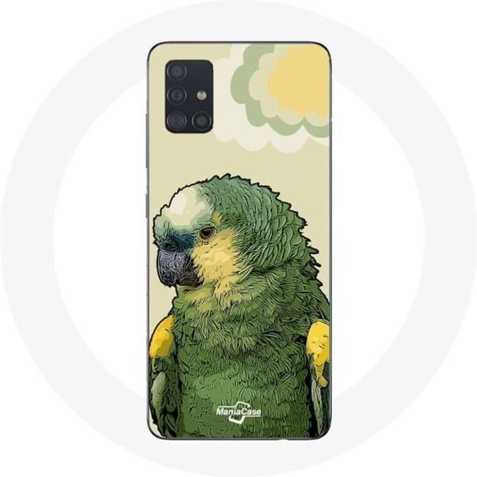 Coque - Amazone - Samsung Galaxy A51 - Souple - Vert - Perroquets vert