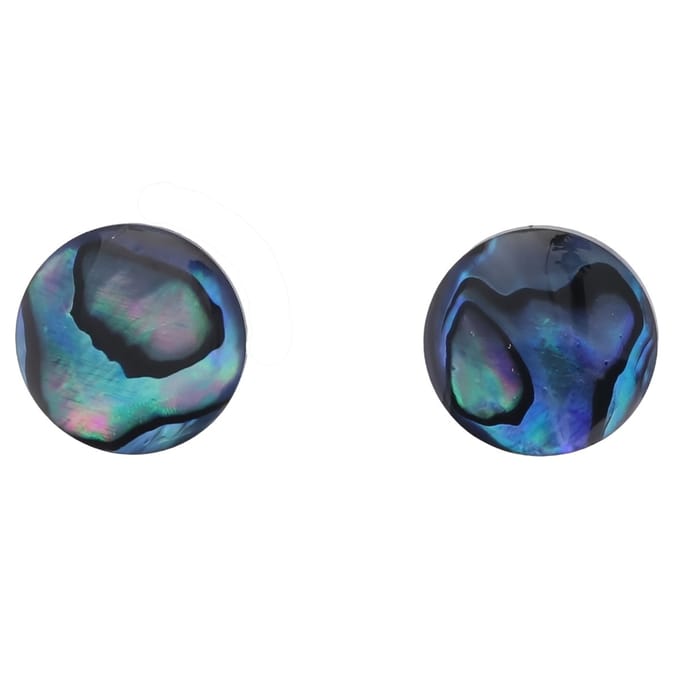 Behave Oorbellen - oorstekers - schelp - groen - blauw - 1.4 cm