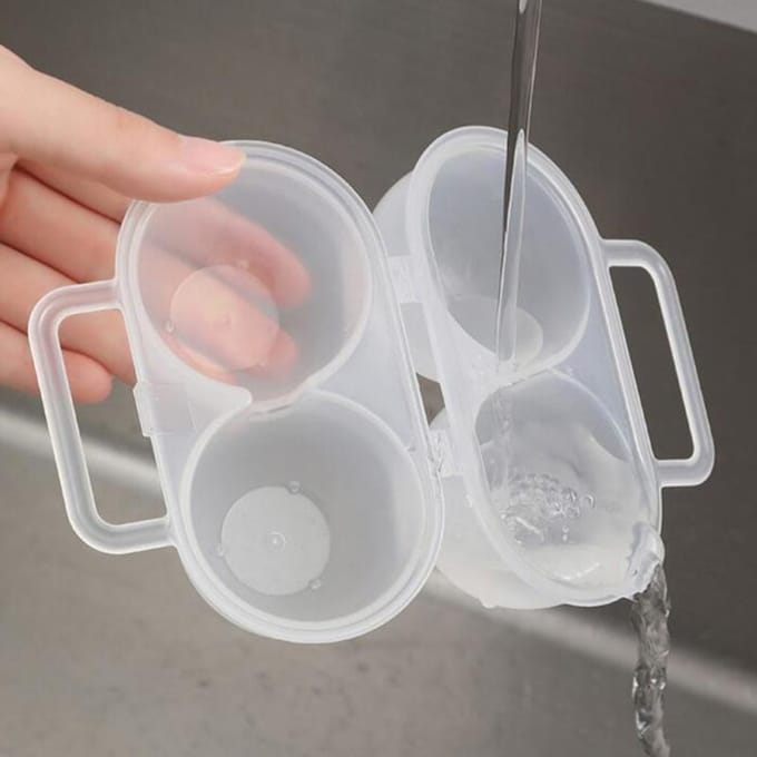 Draagbare eieropslagdoos 2 roosters Duurzame plastic eieropslagcontainer Bespaar ruimte Koelkast Eierdispenser met vaste handgreep white