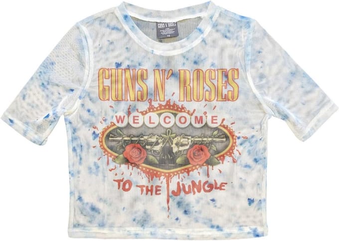 Guns N' Roses - Welcome To The Jungle LV Crop top - S - Wit/Blauw