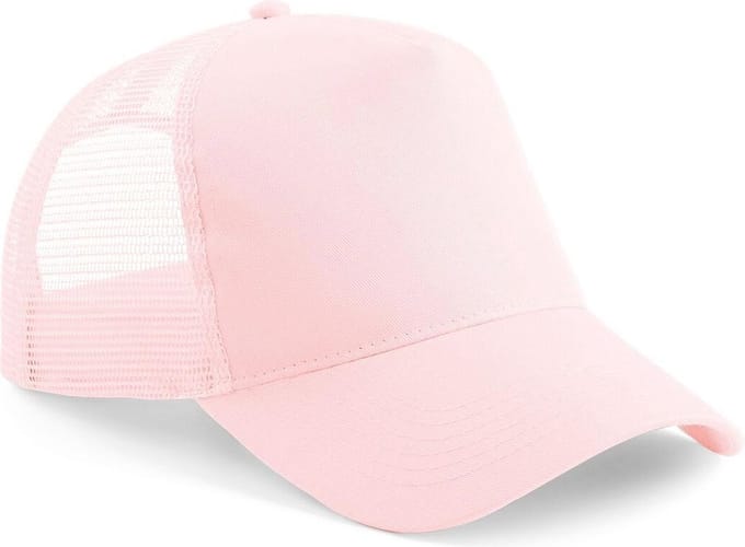 Beechfield Heren Half Mesh Trucker Cap / Hoofddeksel (2 stuks) (Pastel Roze/ Pastel Roze)