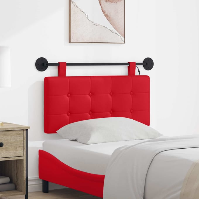 vidaXL Hangend hoofdbord Met LED-verlichting Rood Kunstleer