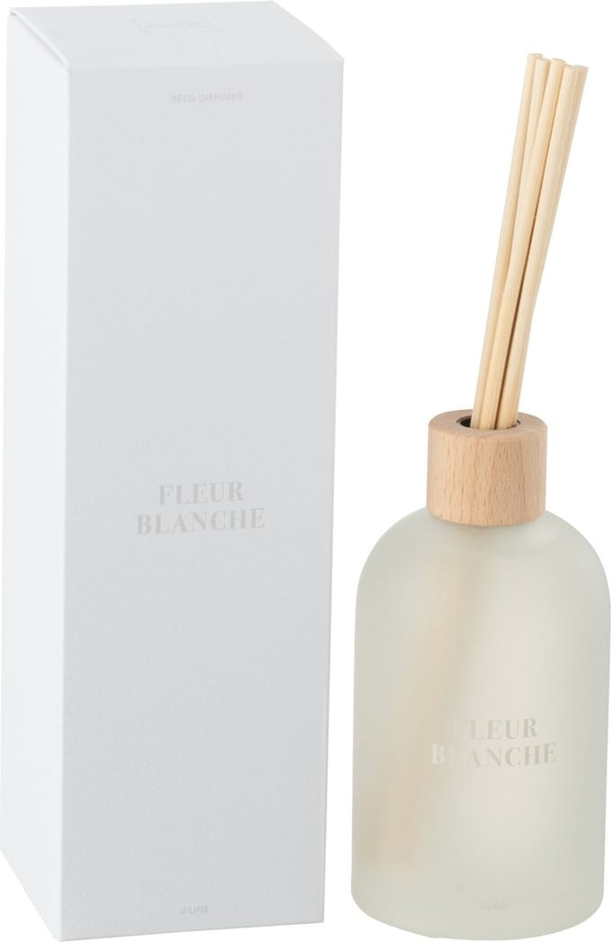 J-Line geurstokjes Accords Essentiels - Fleur Blanche - wit - 250 ml