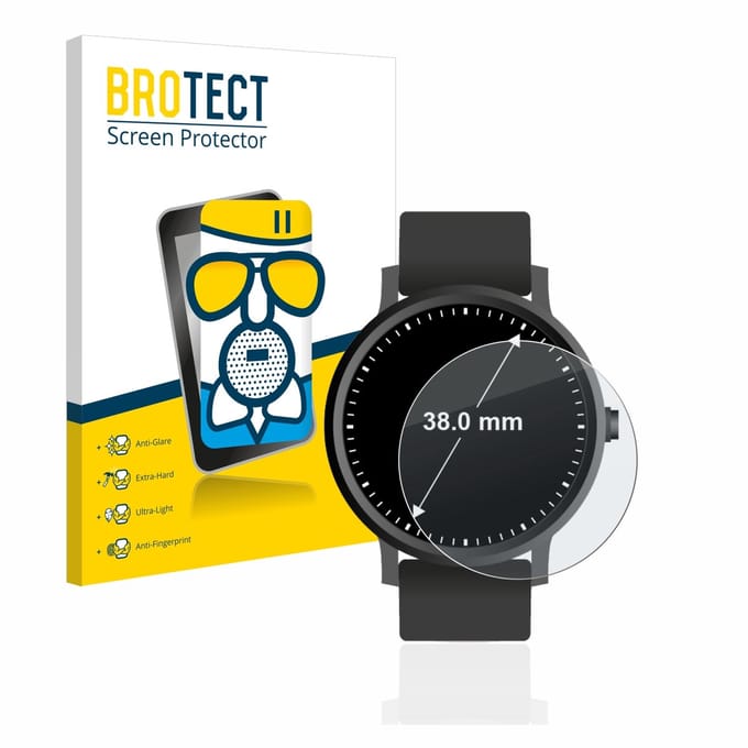 BROTECT - Screenprotector voor Horloges (Rond, ø: 38 mm) - Folie Beschermfolie Beschermglas matte