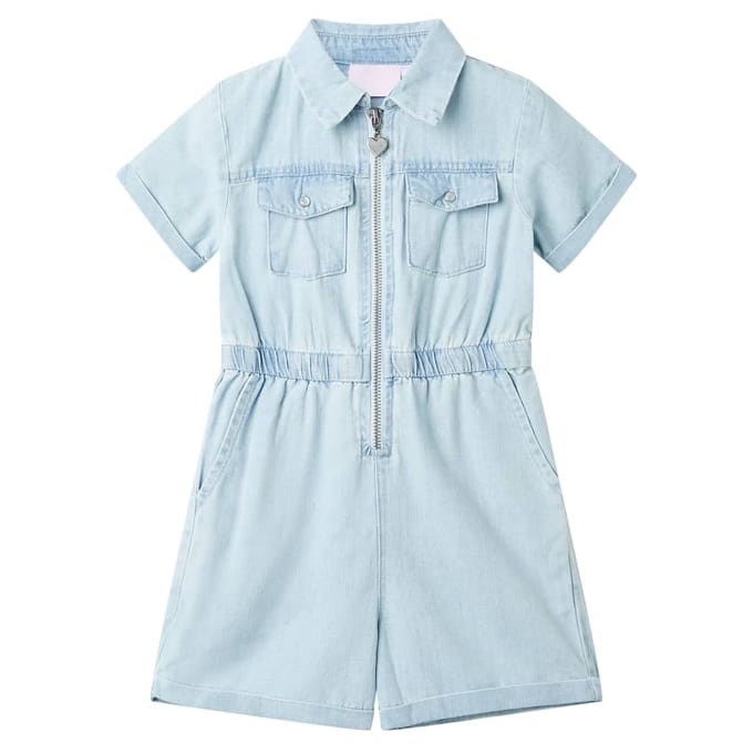 vidaXL Kinderonesie met korte mouwen 92 zachtblauw