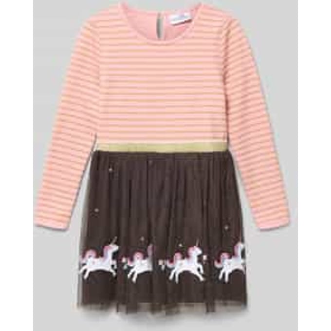 Jurk in 2-in-1-look met motiefstitchings