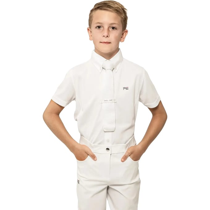 Ruitershirt met korte mouwen voor Junioren Premier Equine Mini Antonio