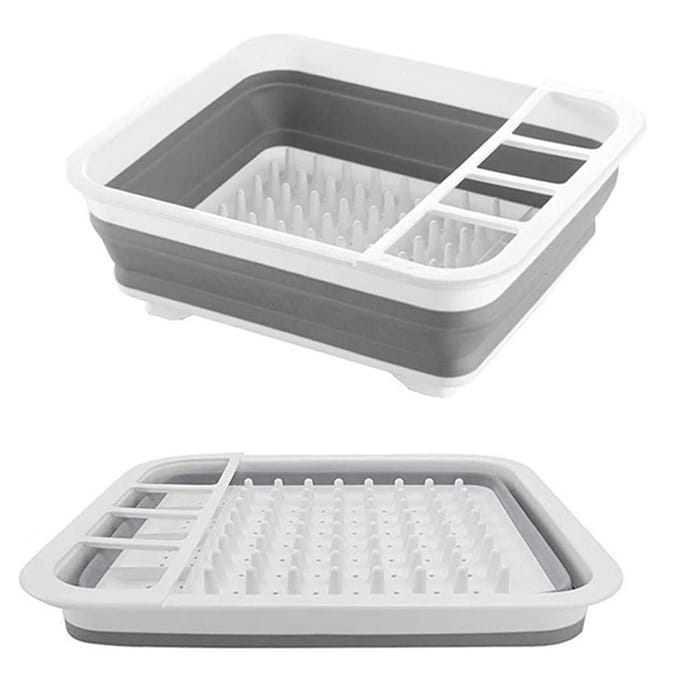 Inklapbaar Afdruiprek Multifunctioneel Opvouwbare Afdruiper Organizer voor Keuken RV Kampeerders gray