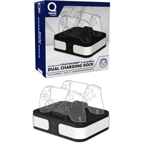 Qware Dual Charging Dock-Zwart / Wit (PlayStation 5) Nieuw