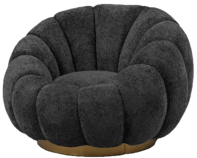 PTMD - Fauteuil Daisy - Grijs - 90x94x64cm