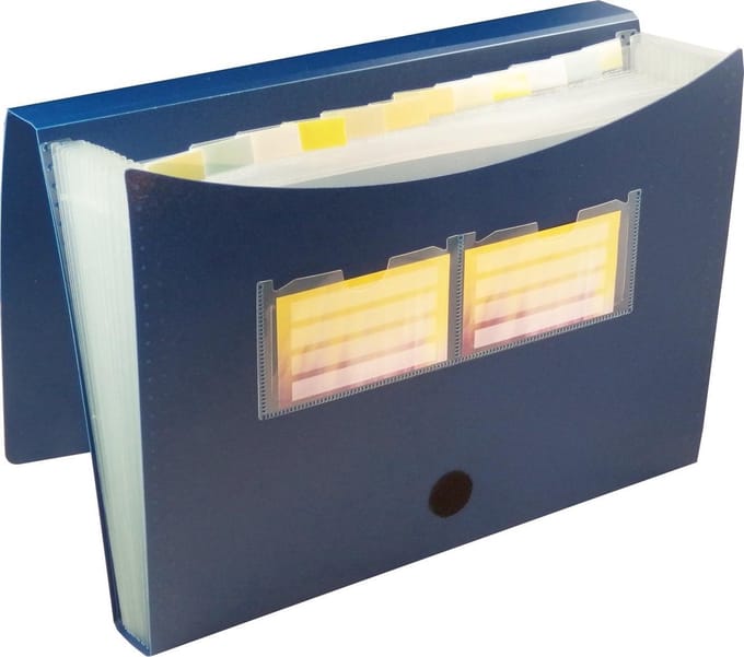 1x EXXO-HFP #41227 - A4 Vakkenmap - 12 Tabs & 13 Vakken - Blauw
