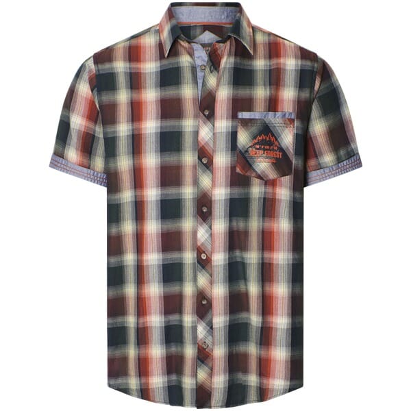 Jan Vanderstorm herren Overhemd Met Korte Mouwen - 45/46 - donkerblauw - Plus Size
