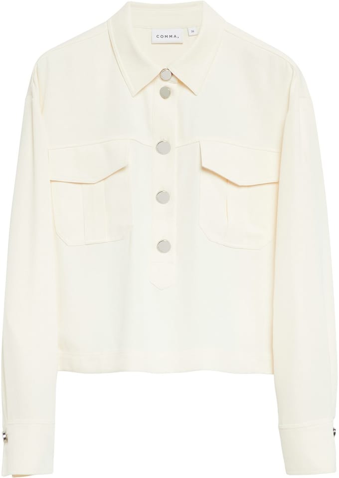Korte blouse met lange mouwen en borstzakken voor dames COMMA