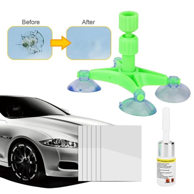 DIY Raamglas Ster en Barst Voorruit Herstel Auto Reparatieset green