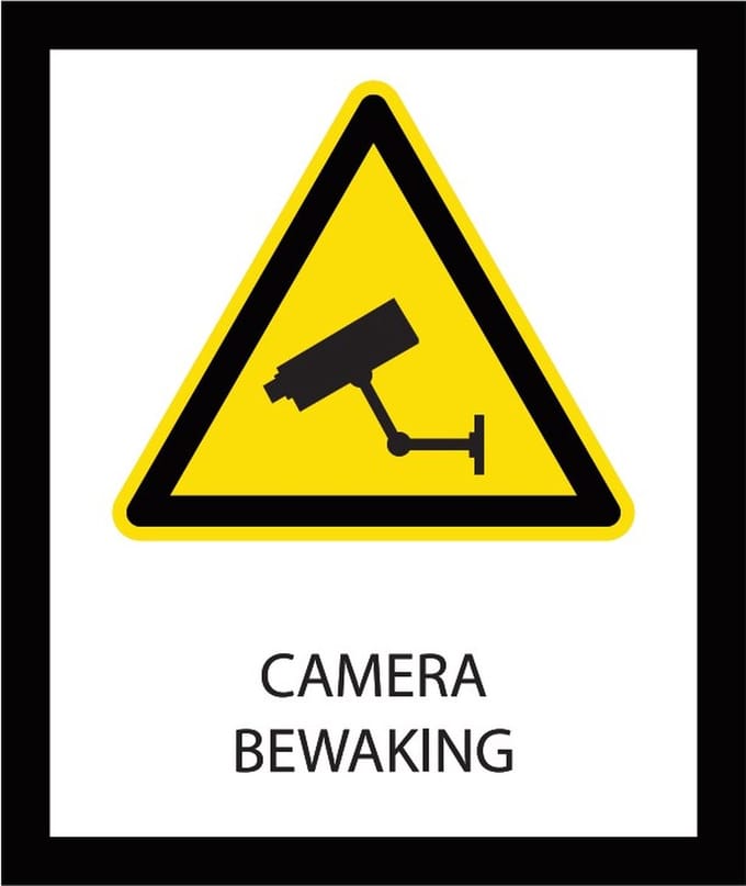 Bord ISO7010 Camera bewaking 20 x 24 cm