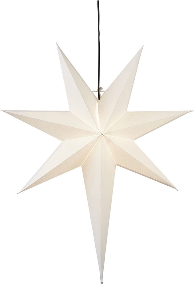 Star Trading Grote papieren ster 'Frozen', asymmetrisch, wit, netvoeding, E14-fitting, 55x65cm