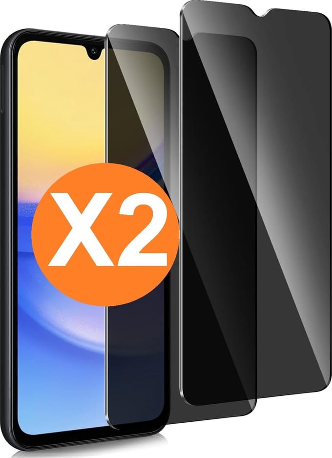 Privacy Screenprotector Geschikt voor Samsung Galaxy A15 Privacy Screenprotector Tempered glass 2 Pack