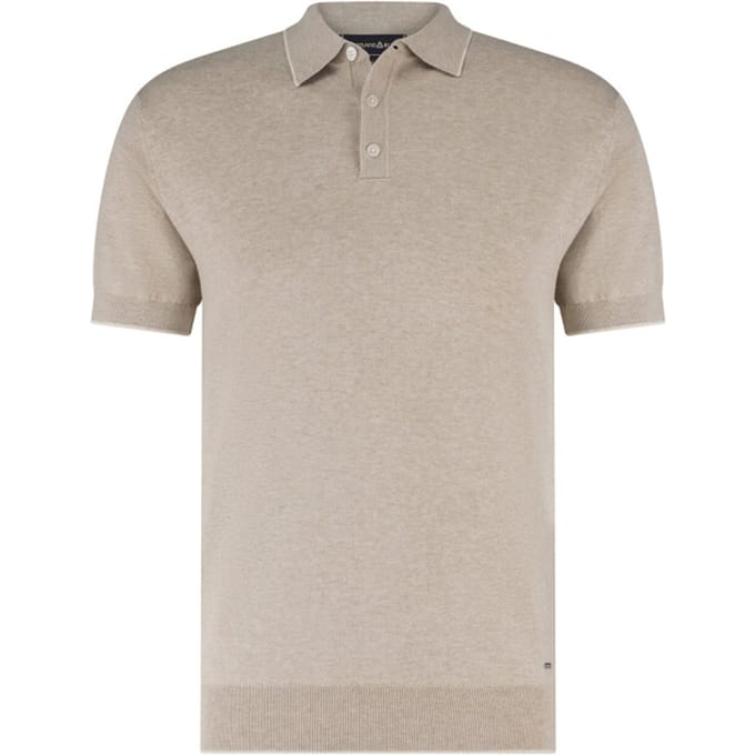 Poloshirt Scotland Blue beige gemêleerd normale fit