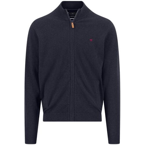 Fynch-Hatton Vest Solid Color Zip Air Cotton Navy / male