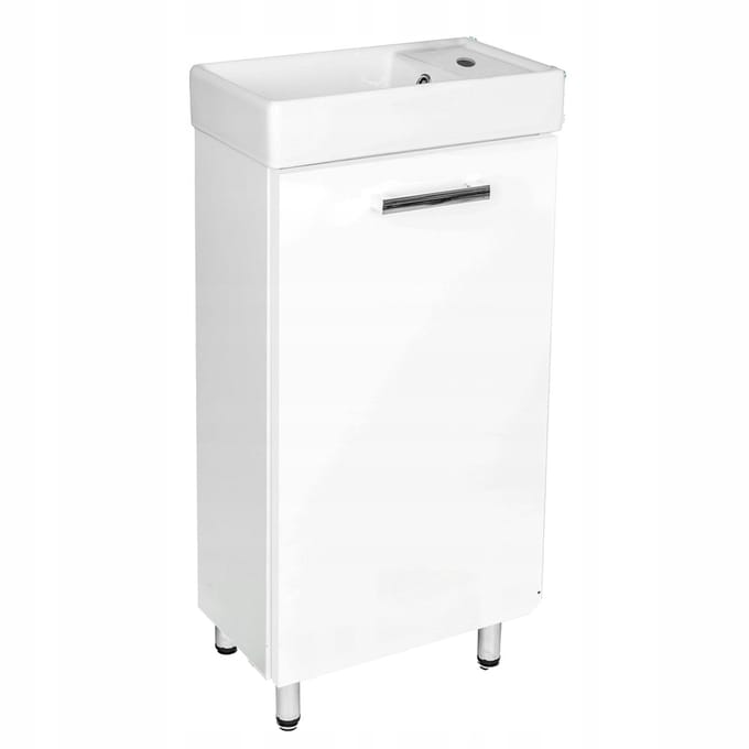 STAMAR - Kast met Wastafel 40x22 Front Gelakt Staand Poten - wastafel - Wit