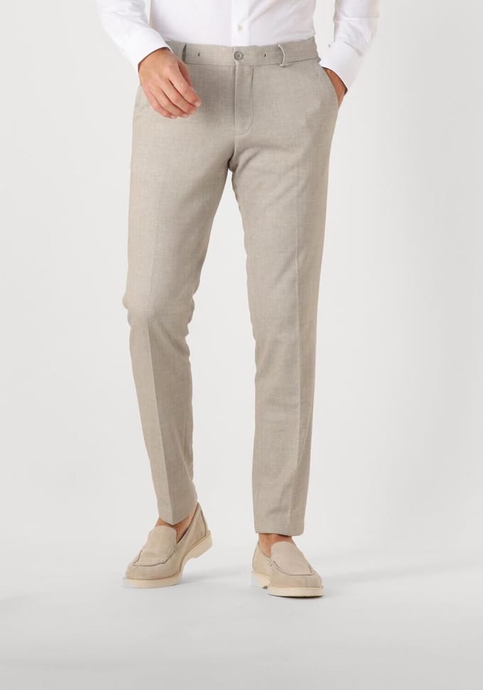 straight fit stoffen broek met bandplooien model 'Sparta'