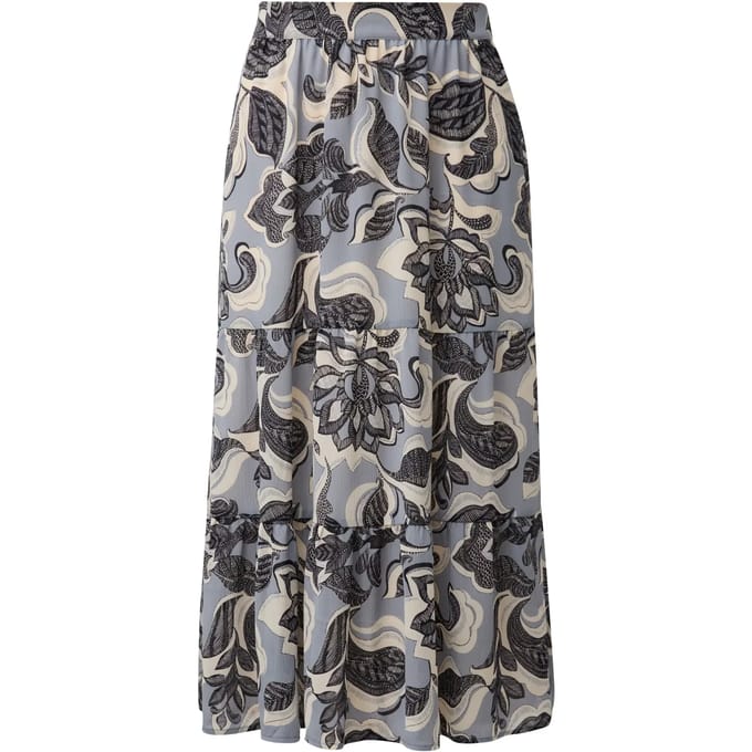 Midi Rok in Gestructureerde Mousseline Dames COMMA