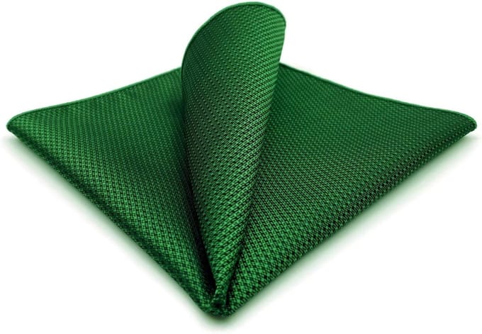 Zakdoek Heren - Pochette Mannen - Feestelijke Gelegenheid - Handgerolde Randen - 32 cm - Blauw Groen Geel