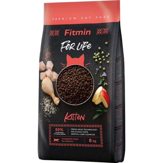 8kg Fitmin Cat For Life Kitten met Kip Droog Kattenvoer