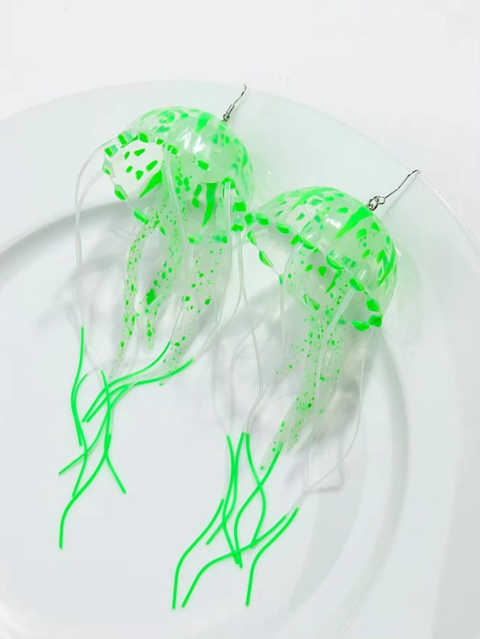 Kwallen - Jellyfish Oorbellen Groen