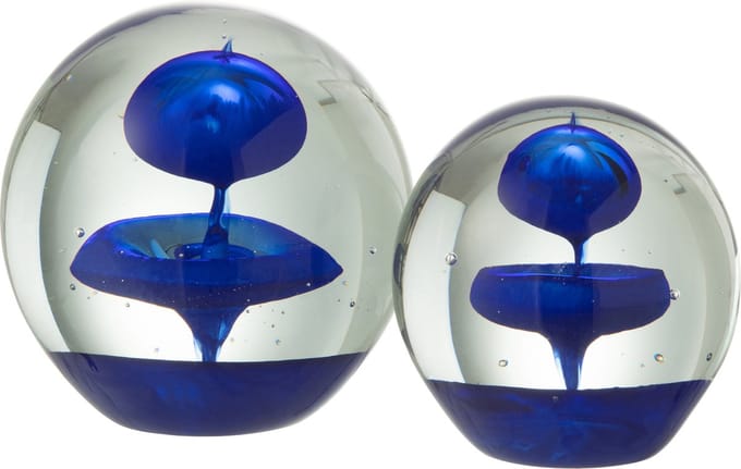 J-Line presse-papier Bel - glas - blauw - large