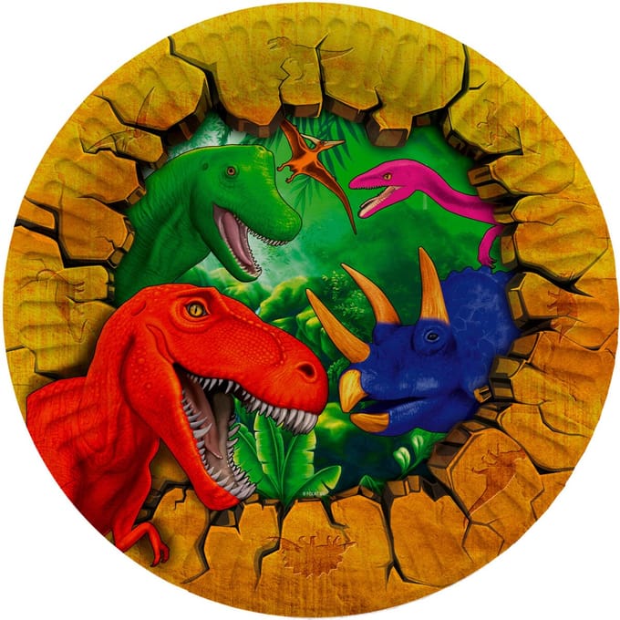 Folat - Borden (papier) - Dinosaurus (8 stuks)