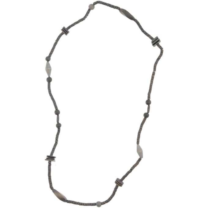 Behave – Ketting – Houten kralen – Bruin;Zwart;Grijs – 90 cm – Boho Chic