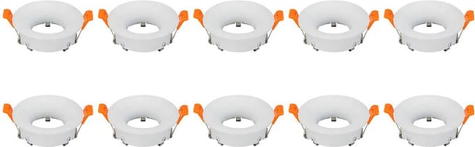 Spot Armatuur 10 Pack - GU10 Inbouwspot - Rond - Wit - Aluminium - Ø85mm