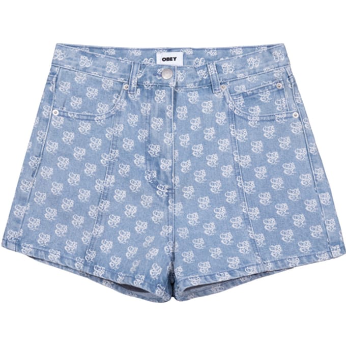 Obey Clash Denim Korte Broek Vrouwen Blauw