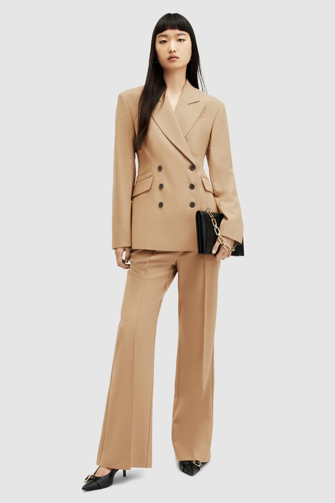 AllSaints Sevenh Blazer Camel Brown Taglia: 2 | Blazers Outlet | Donna | Marrone