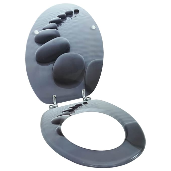 Toiletbril met MDF Deksel Steenpatroon