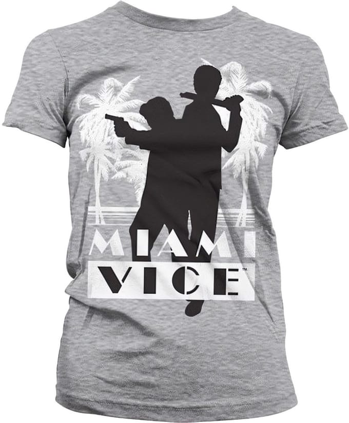 Miami Vice Silhuettes Girly T-shirt dames, heather-grijs