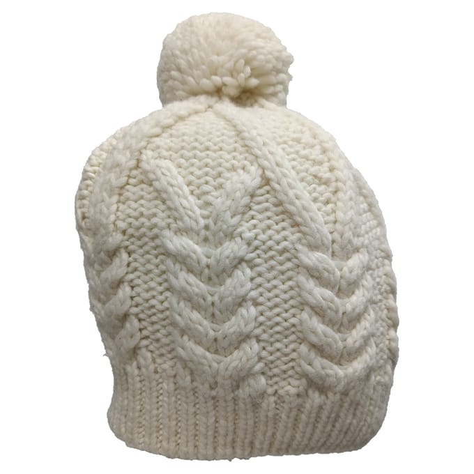 Moncler muts met pompon in witte wol