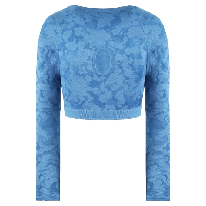 Gymshark Adapt Dames Camo Blauw Gewaad Top