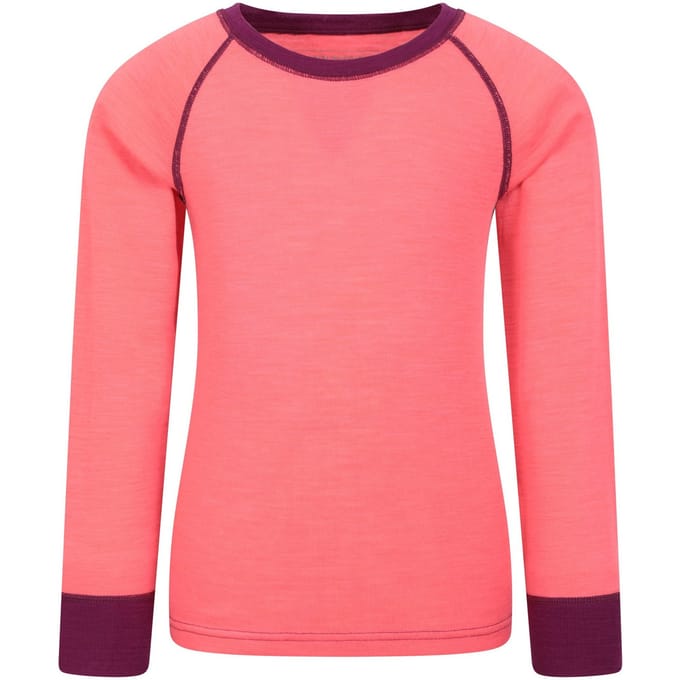 Mountain Warehouse Kinder/Kids Merino II Ronde Hals Base Layer Top (Helder Roze)