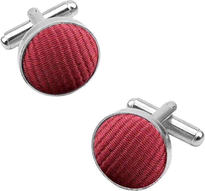 Fako Bijoux - Manchetknopen - Staal & Streep - 16mm - Rood