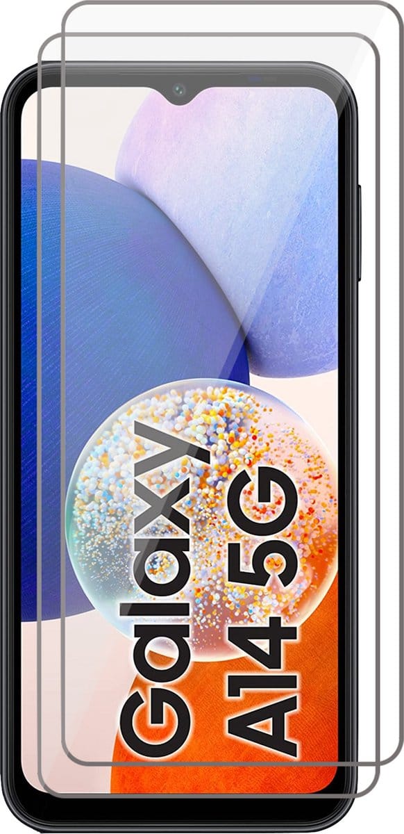 Screenprotector geschikt voor Samsung Galaxy A14 - 2x Gehard Glas Screen Protector GlassGuard